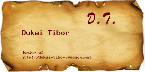 Dukai Tibor névjegykártya